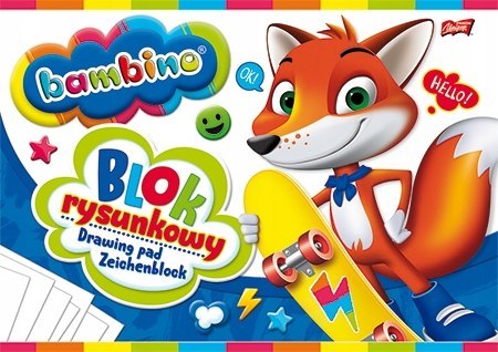 Blok Rysunkowy Bambino A4, 20 Kartek gramatura 80 g/m2