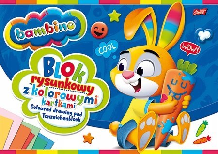 Blok Rysunkowy z Kolorowymi Kartkami Bambino A4 gramatura 80 g/m2