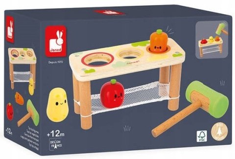 Drewniana przebijanka Warzywa Farma 12m+ Janod