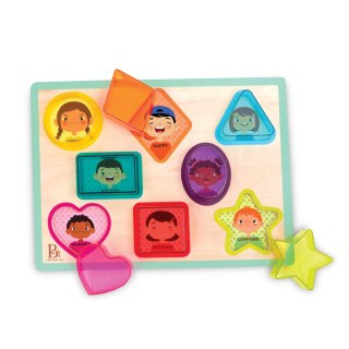 Drewniana układanka Kształty i emocje z kolorowym filtrem B.Toys