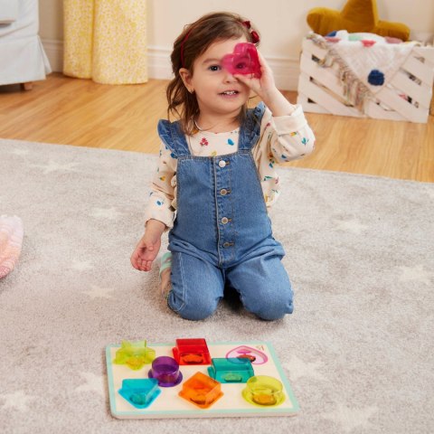 Drewniana układanka Kształty i Emocje z kolorowym filtrem B.Toys BX2216