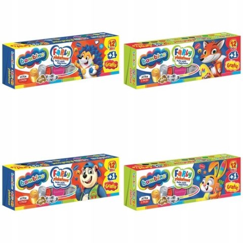 Farby Plakatowe Szkolne Bambino 12 kolorów + 1 cielista Gratis