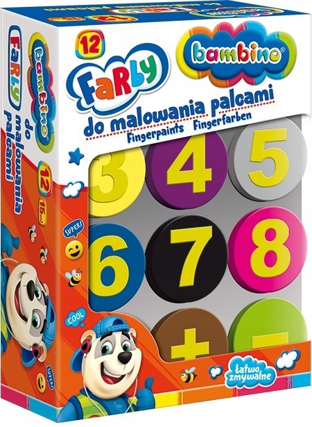 Farby do Malowania Palcami Bambino 12 kolorów