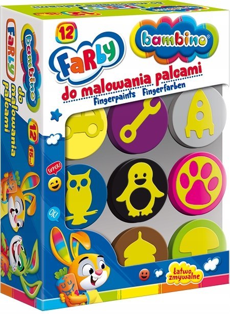 Farby do Malowania Palcami Bambino 12 kolorów