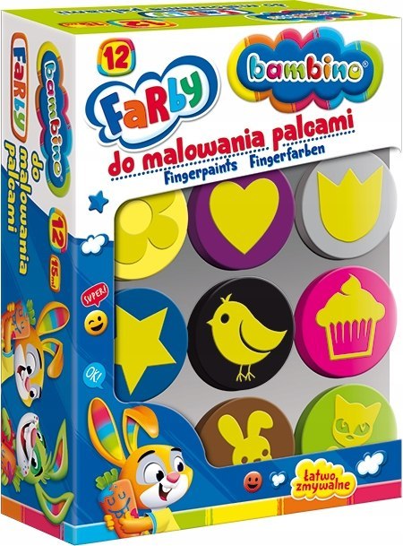 Farby do Malowania Palcami Bambino 12 kolorów