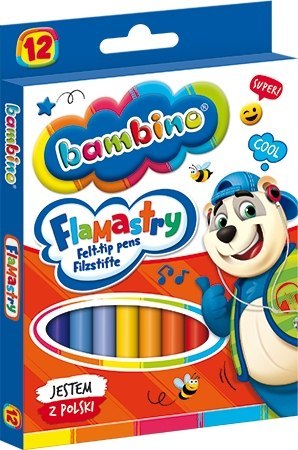 Flamastry Bambino 12 Kolorów Mazaki Szkolne
