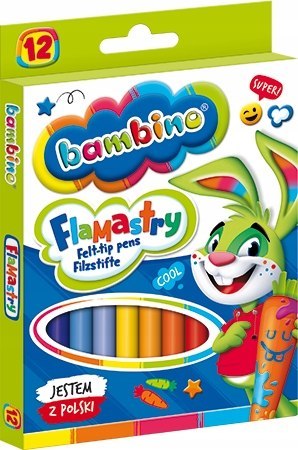 Flamastry Bambino 12 Kolorów Mazaki Szkolne