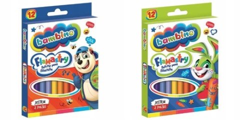 Flamastry Bambino 12 Kolorów Mazaki Szkolne