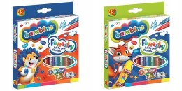 Flamastry Brokatowe Bambino Mazaki Szkolne 12 sztuk
