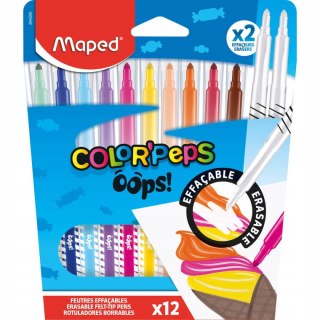 Flamastry Colorpeps Oops wymazywalne 12 Kolorów Maped 844200