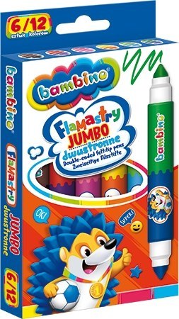 Flamastry Dwustronne Jumbo Bambino 6/12 Kolorów