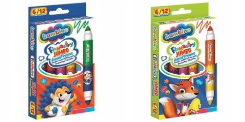 Flamastry Dwustronne Jumbo Bambino 6/12 Kolorów