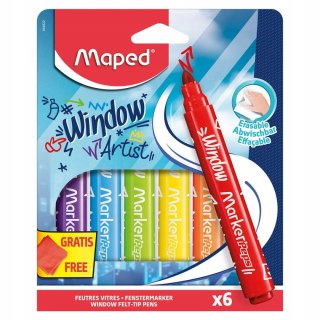 Flamastry do szyb Window MarkerPeps 6 Kolorów Maped 844822