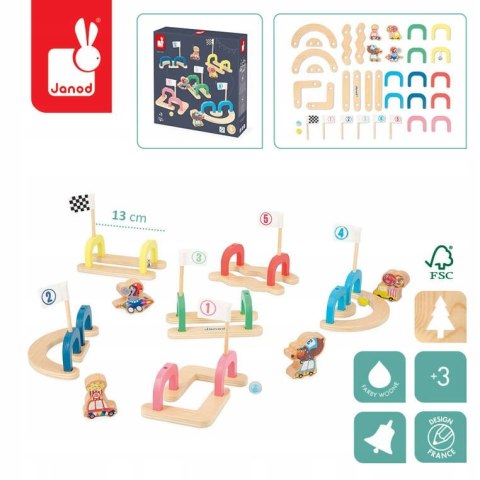 Gra w kulki marmurki Wyścig z przeszkodami Applepop 3+ Janod