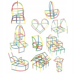 Klocki Małych Geniuszy Słomki 110 elementów Rurki