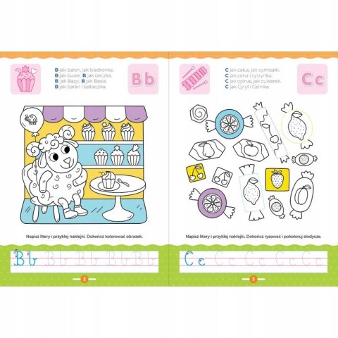 Kolorowy Alfabet Edukacyjna Książeczka z Naklejkami Aksjomat