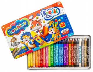 Kredki Bambino w Pudełku Metalowym 24 kolory