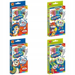 Kredki Ołówkowe Bambino w Oprawie Drewnianej z Temperówką, 10 Kolorów