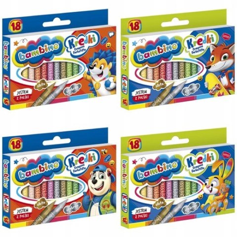 Kredki Świecowe Bambino 18 kolorów