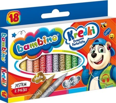 Kredki Świecowe Bambino 18 kolorów