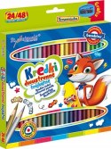Kredki Szkolne Trójkątne Dwustronne Ołówkowe, 24/48 Kolory Bambino