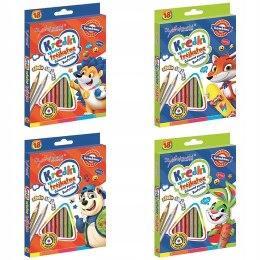 Kredki Szkolne Trójkątne Ołówkowe 18 kolorów Bambino Kredka Złota i Srebrna