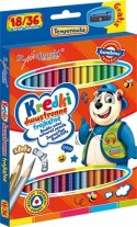 Kredki Szkolne Trójkątne Ołówkowe Dwustronne, 18/36 kolorów Bambino