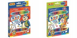 Kredki Szkolne Trójkątne Ołówkowe Dwustronne, 18/36 kolorów Bambino
