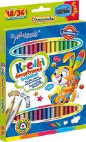 Kredki Szkolne Trójkątne Ołówkowe Dwustronne, 18/36 kolorów Bambino