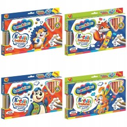 Kredki Trójkątne Bambino w Oprawie Drewnianej 18 Kolorów + Temperówka