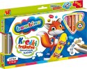 Kredki Trójkątne Bambino w Oprawie Drewnianej 18 Kolorów + Temperówka