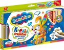 Kredki Trójkątne Bambino w Oprawie Drewnianej 18 Kolorów + Temperówka