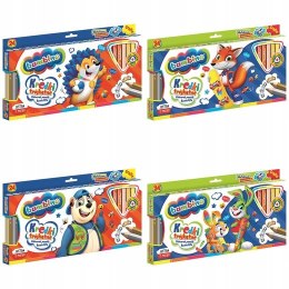 Kredki Trójkątne Bambino w Oprawie Drewnianej 24 Kolory + Temperówka