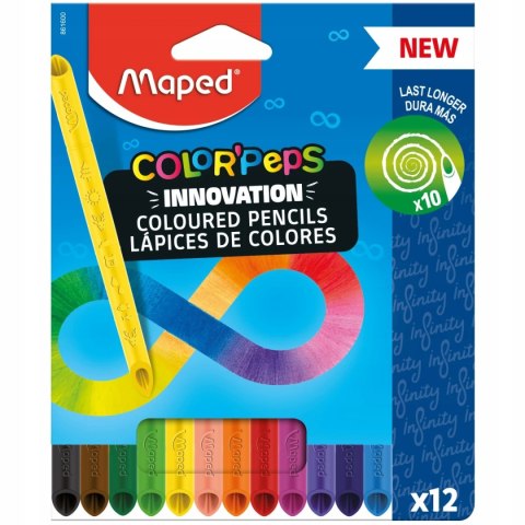 Kredki z grafitu Infinity 12 kolorów Maped 993329