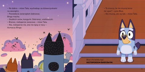 Książeczka Bluey Dobranoc, owocowy nietoperzu Moja czytanka Harperkids