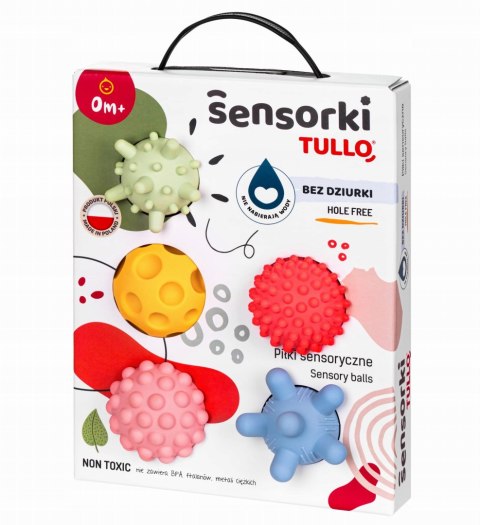 Miękkie Piłeczki Sensoryczne Pastelowe 496 Sensorki 5 szt Tullo bez dziurki