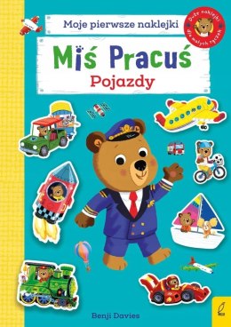 Miś Pracuś Pojazdy Moje Pierwsze Naklejki Duże Naklejki dla małych rączek