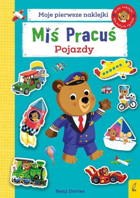 Miś Pracuś Pojazdy Moje Pierwsze Naklejki Duże Naklejki dla małych rączek