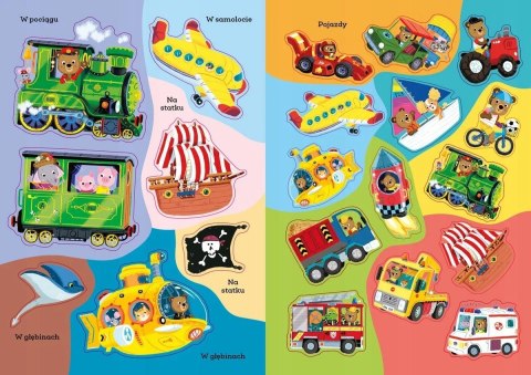 Miś Pracuś Pojazdy Moje Pierwsze Naklejki Duże Naklejki dla małych rączek