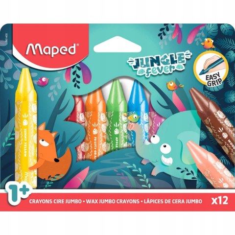 Moje Pierwsze Kredki świecowe Jumbo Jungle Dżungla Maped 12 kolorów 861400