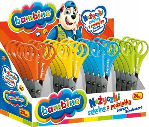 Nożyczki Szkolne z Podziałką Bambino 13,5 cm Zielone