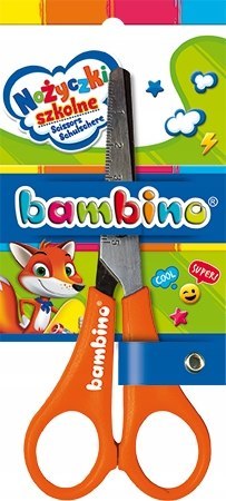 Nożyczki Szkolne z Podziałką Bambino Pomarańczowe