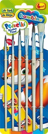 Pędzelki Bambino 6 sztuk Pędzle Szkolne