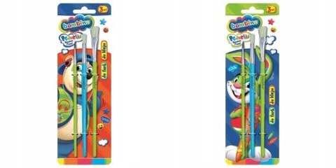 Pędzelki do Farb i Kleju Bambino 3 sztuki Pędzle do Szkoły