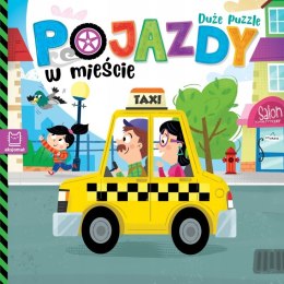 Pojazdy w Mieście Duże Puzzle Książka z Puzzlami Aksjomat Książeczka