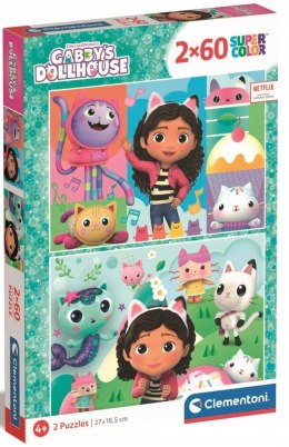 Puzzle Koci Domek Gabi 24804 Super Kolor 2x60 elementów Clementoni 4+