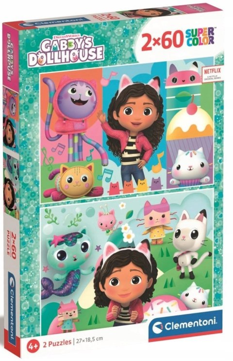 Puzzle Koci Domek Gabi 24804 Super Kolor 2x60 elementów Clementoni 4+