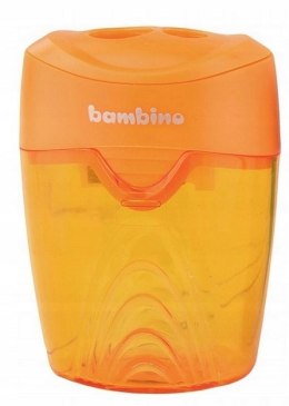Temperówka Podwójna Bambino z Pojemnikiem Strugaczka Ostrzałka Pomarańczowa