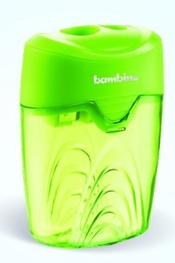 Temperówka Podwójna Bambino z Pojemnikiem Strugaczka Ostrzałka Zielona