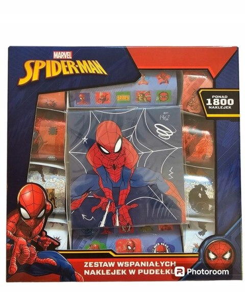 Zestaw Wspaniałych naklejek w Pudełku Spiderman 1800 Naklejek Naklejki